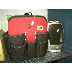 RED & BLACK HUSKY TOOL BAG AND CONTENTS/SMALL SHELF HEATER