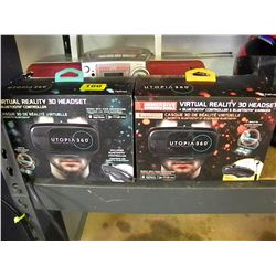 2 UTOPIA 360 VIRTUAL REALITY 3D HEADSETS FOR THE SMARTPHONE