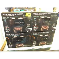4 UTOPIA 360 VIRTUAL REALITY 3D HEADSETS FOR THE SMARTPHONE