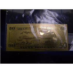 24K AMERICAN COLLECTIBLE GF $50 DOLLAR BILL