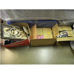 3 BOXES OF PLACE MATS/KITCHEN WARE/ETC