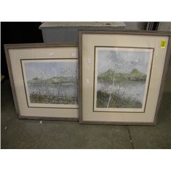 2 FRAMED & SIGNED WATER COLOURS (23X20")