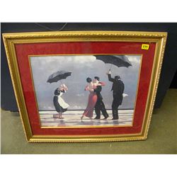 LARGE FRAMED & SIGNED WATER COLOUR (33X29") PRINT