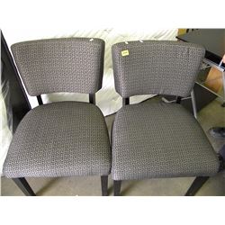2 MATCHING GREY CLOTH DINING CHAIRS