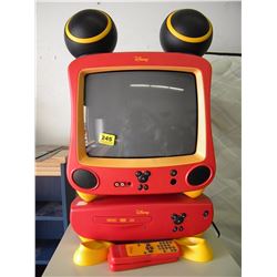 DISNEY THEMED TV WITH DVD PLAYER AND 2 REMOTES