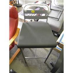 GREY LEATHER BAR STOOL