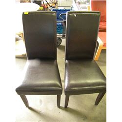 2 LEATHER DINING CHAIRS