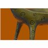 Image 3 : Large Handcrafted Two Rams Head Candy Dish Bronze Sculpture