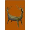 Image 5 : Large Handcrafted Two Rams Head Candy Dish Bronze Sculpture