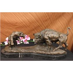 White House American Buffalo Bison Bear 21" Classical Bronze Statue on Marble Base Sculpture