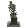 Image 3 : Skull Skeleton thinker Bronze Sculpture