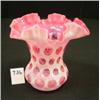 Image 1 : FENTON Cranberry Coin Dot 6" Vase #1925