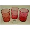 Image 1 : CRANBERRY Inverted Thumbprint Tumblers