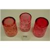 Image 2 : CRANBERRY Inverted Thumbprint Tumblers