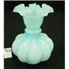 Image 1 : FENTON Blue Overlay Melon 8" Vase
