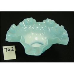 FENTON Blue Overlay 7" Bowl #203