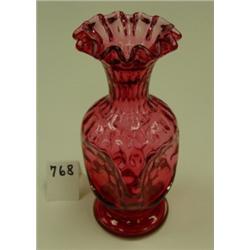 CRANBERRY Glass 7" Vase - Fenton?