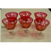 Image 1 : RUBY FLASH Wine Stems - Set of 6