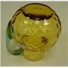 Image 2 : AMBER Glass Pitcher w/ Pale Blue Handle