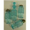 Image 2 : BLUE Pressed Glass Castor Bottles (4)