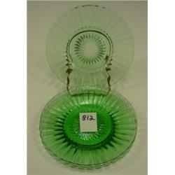 HEISEY Green MOONGLEAM 7.5 Plates (4)