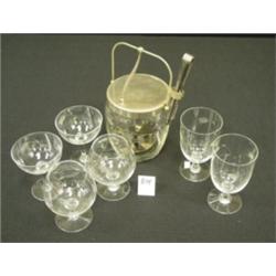 Wheat Pattern ICE BUCKET - Etched Glass