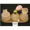 Image 1 : PINK Satin Glass DRESSER SET - 4 Pcs