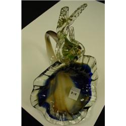 MURANO Glass HORN of PLENTY w/Bird