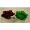 Image 1 : RED & GREEN Glass Ash Trays