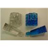 Image 2 : Pair of PERFUME BOTTLES Blue & Clear