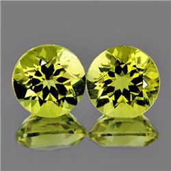 Natural Green Gold Lemon Quartz Pair 10.00 MM - VVS