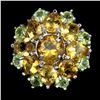 Image 1 : Natural Yellow Citrine Green Peridot Ring