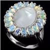 Image 1 : Natural Mother of Pearl & Opal Ring