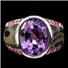 Image 2 : Natural Purple Amethyst Ruby Mother Of Pearl 53 Ct Ring