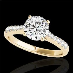 1.25 CTW H-SI/I Certified Diamond Solitaire Ring 10K Yellow Gold - REF-156F4M - 34821