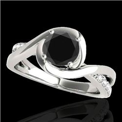 1.15 CTW Certified Vs Black Diamond Solitaire Ring 10K White Gold - REF-57W3H - 34838