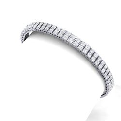 8 CTW Certified SI/I Diamond Bracelet 18K White Gold - REF-402N3Y - 39935