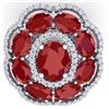 Image 2 : 14.4 CTW Royalty Designer Ruby & VS Diamond Ring 18K White Gold - REF-263N6Y - 39186