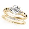 Image 1 : 1 CTW Certified VS/SI Diamond Solitaire 2Pc Wedding Set 14K Yellow Gold - REF-187T5X - 31897