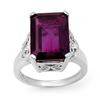 Image 1 : 8.20 CTW Amethyst & Diamond Ring 14K White Gold - REF-57T8X - 14195
