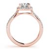 Image 2 : 0.85 CTW Certified VS/SI Princess Diamond Solitaire Halo Ring 18K Rose Gold - REF-141R5K - 27130