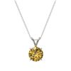Image 4 : 1.21 CTW Certified Intense Yellow SI Diamond Solitaire Necklace 10K White Gold - REF-175T5X - 36792