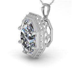 1 CTW VS/SI Oval Cut Diamond Solitaire Necklace 18K White Gold - REF-287F8M - 36000