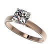 Image 1 : 1 CTW Certified VS/SI Quality Cushion Cut Diamond Solitaire Ring 10K Rose Gold - REF-270W3H - 32998