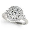 Image 1 : 1.5 CTW Certified VS/SI Diamond Solitaire Halo Ring 18K White Gold - REF-404R4K - 26311