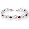 Image 1 : 5.10 CTW Ruby & Diamond Bracelet 14K White Gold - REF-94N5Y - 10662