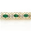 Image 2 : 4.02 CTW Emerald & Diamond Bracelet 10K Yellow Gold - REF-69R3K - 14505