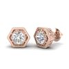 Image 2 : 1.07 CTW VS/SI Diamond Solitaire Art Deco Stud Earrings 18K Rose Gold - REF-190M9F - 36900