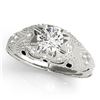 Image 2 : 0.97 CTW Certified VS/SI Diamond Solitaire Antique Ring 18K White Gold - REF-226M2F - 27264