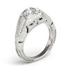 Image 4 : 0.97 CTW Certified VS/SI Diamond Solitaire Antique Ring 18K White Gold - REF-226M2F - 27264